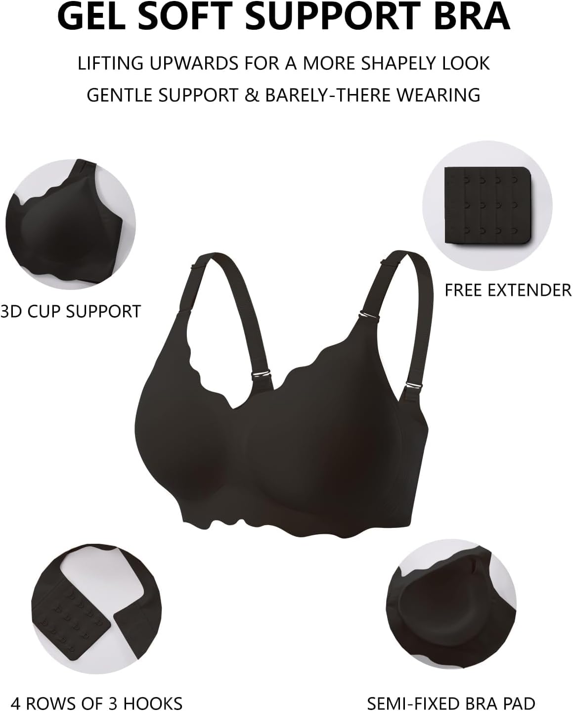 Thumbnail 3 de COCOMARTS Jelly Bra Wireless Seamless Bralette
