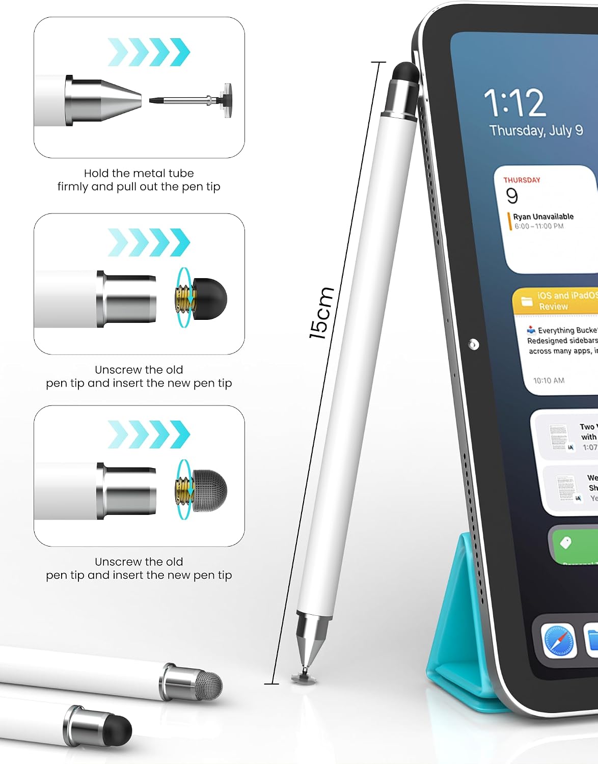 Thumbnail 6 de MEKO Stylus Pens 3‑in‑1 magnetic replacement tip