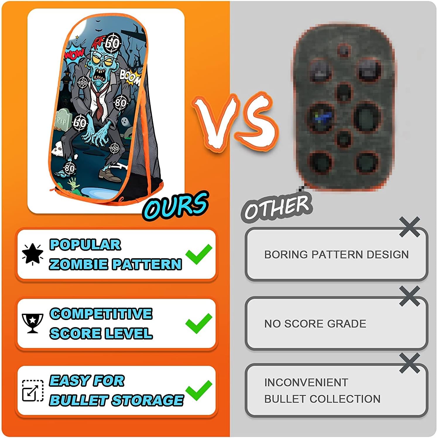 Thumbnail 3 de Quanquer Zombie Shooting Target with Net – Fun Target Practice Toy for Kids Aged 5+