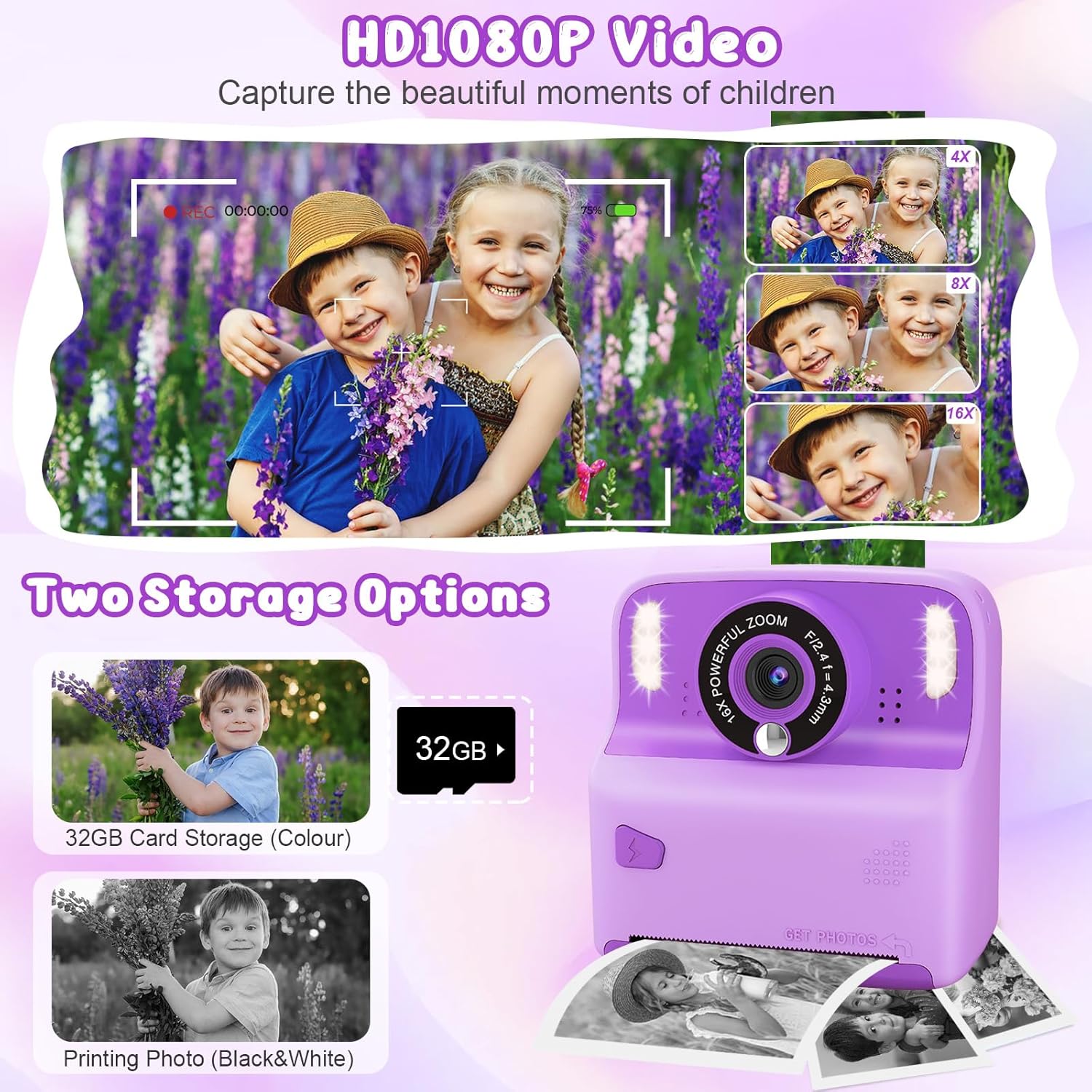 Thumbnail 3 de Kids instant print camera 32GB