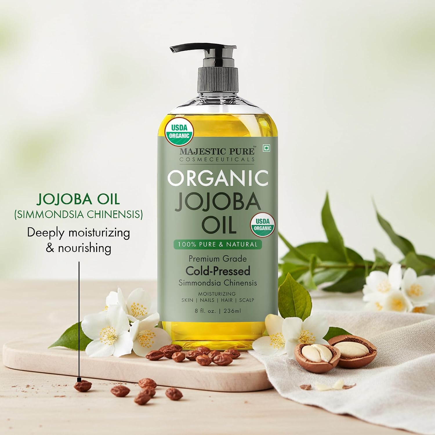 Thumbnail 6 de Majestic Pure Jojoba Oil 100% Pure and Organic—Cold Pressed, Hexane-Free, 8 Fl Oz