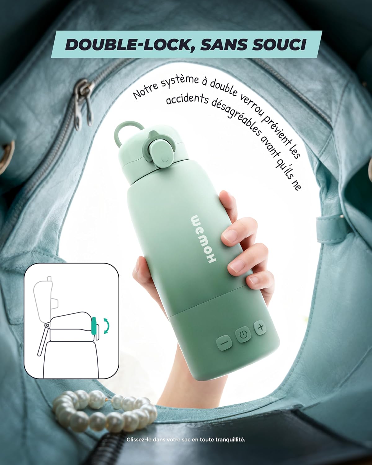 Thumbnail 5 de Chauffe-biberon portable Wemoh avec auto-nettoyage et contrôle de température précis – 60 ml en 2 min, 8 chauffages par charge (450 ml)