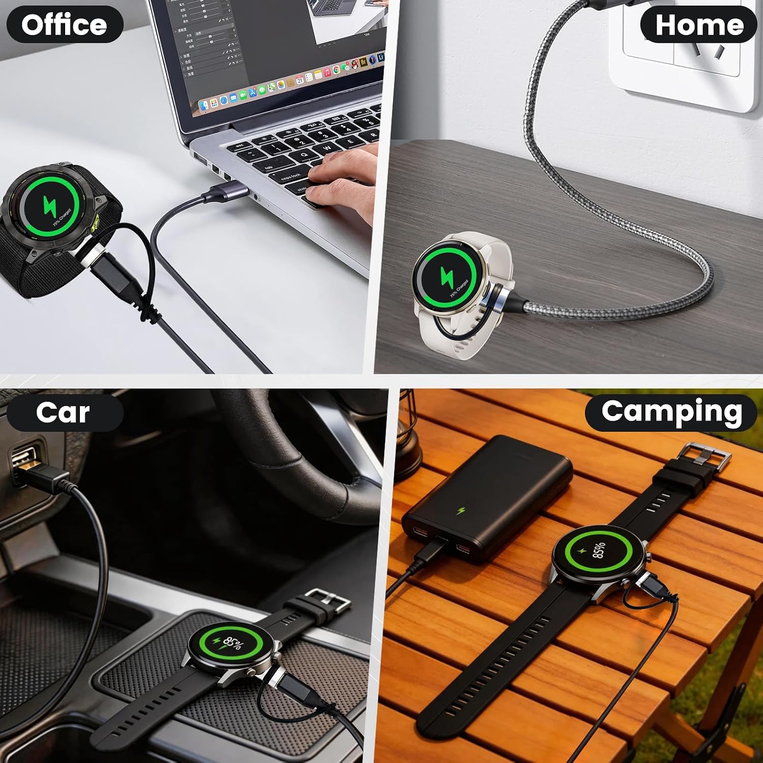 Thumbnail 6 de 2 Pack USB C to Garmin Watch Charger Adapter – Compatible with Fenix, Forerunner, Venu and more