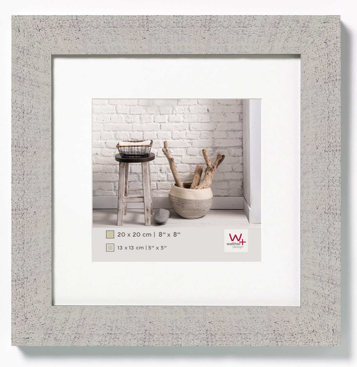 Detalle de Cadre Photo Walther design Cadre Gris Clair 20x20 cm Home en Bois HO220X
