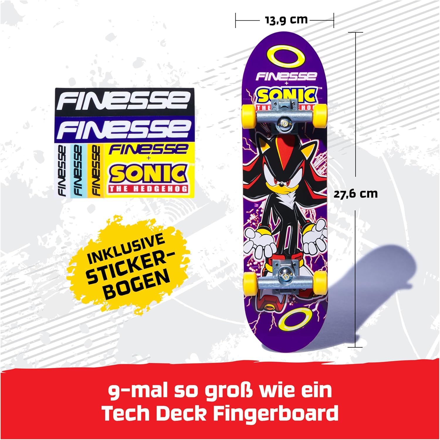 Thumbnail 4 de Tech Deck XXL Handboard Finesse x Sonic the Hedgehog – Handboard mit Lizenzgrafik, 27,6 x 13,9 cm