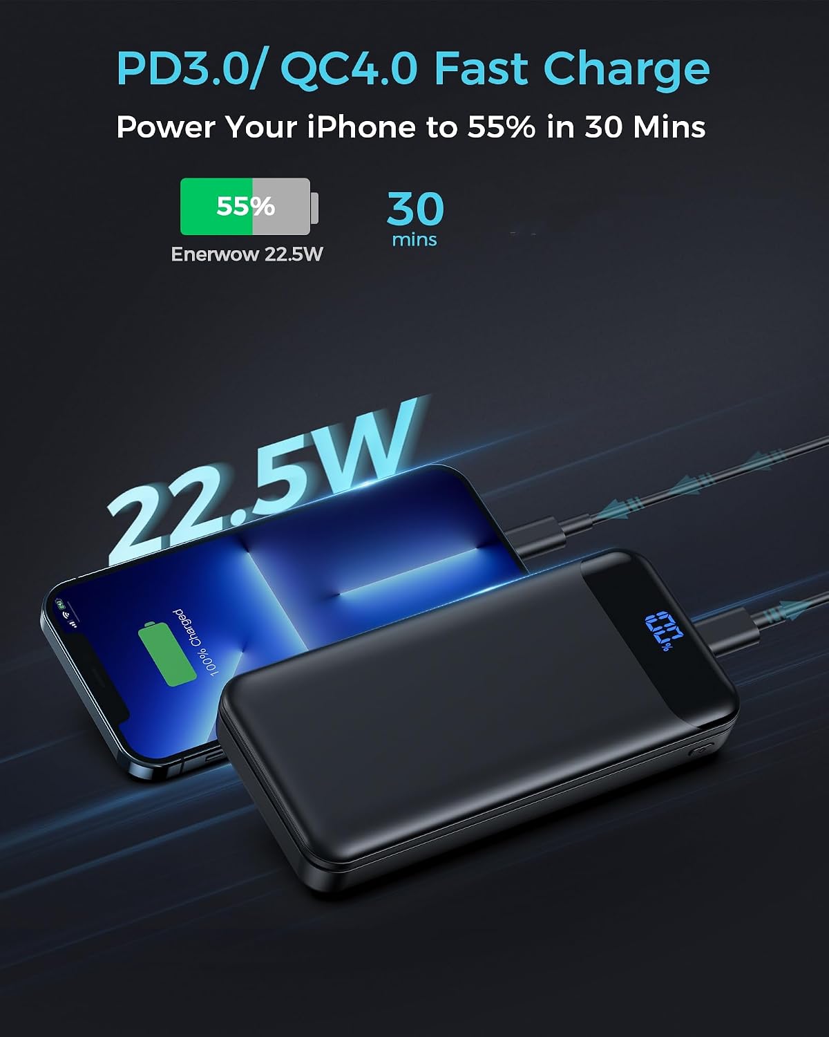 Thumbnail 1 de Power Bank 27000mAh Portable Charger with 22.5W Fast Charging