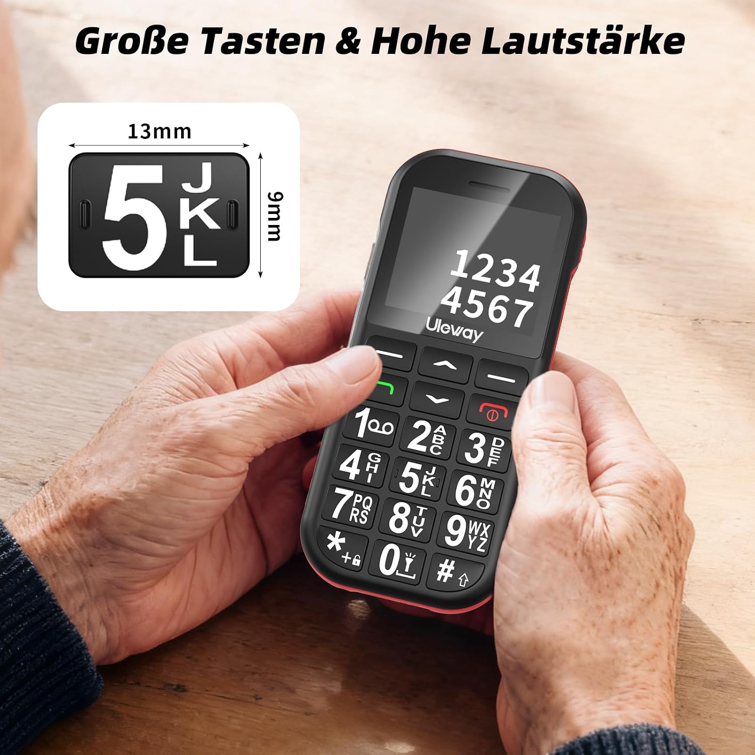 Thumbnail 4 de CHAKEYAKE 4G Seniorenhandy Großtasten 1800 mAh
