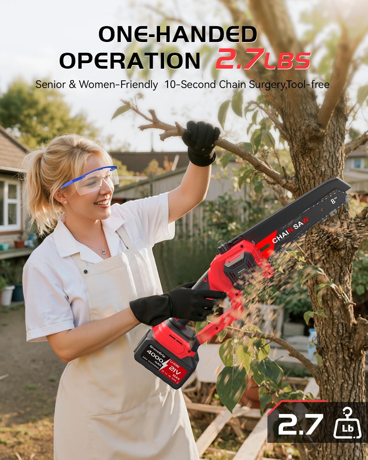 Thumbnail 6 de Mini Chainsaw Cordless 8-Inch 1400W