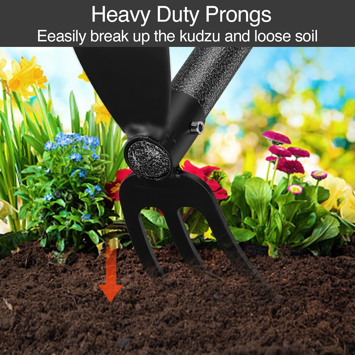 Detalle de Garden Hoe and Cultivator Set, 45-inch Adjustable Handle