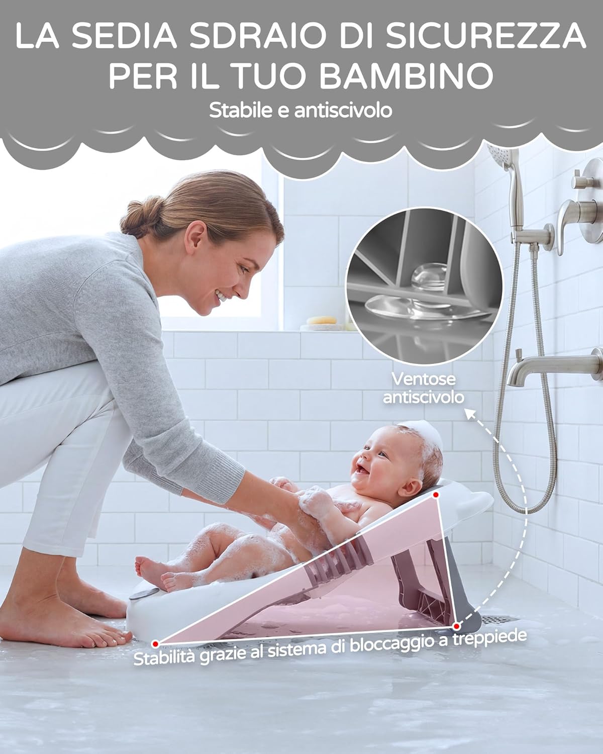 Thumbnail 3 de Vaschetta da bagno pieghevole per Neonato con supporto: comfort ergonomico e pieghevole per genitori in movimento