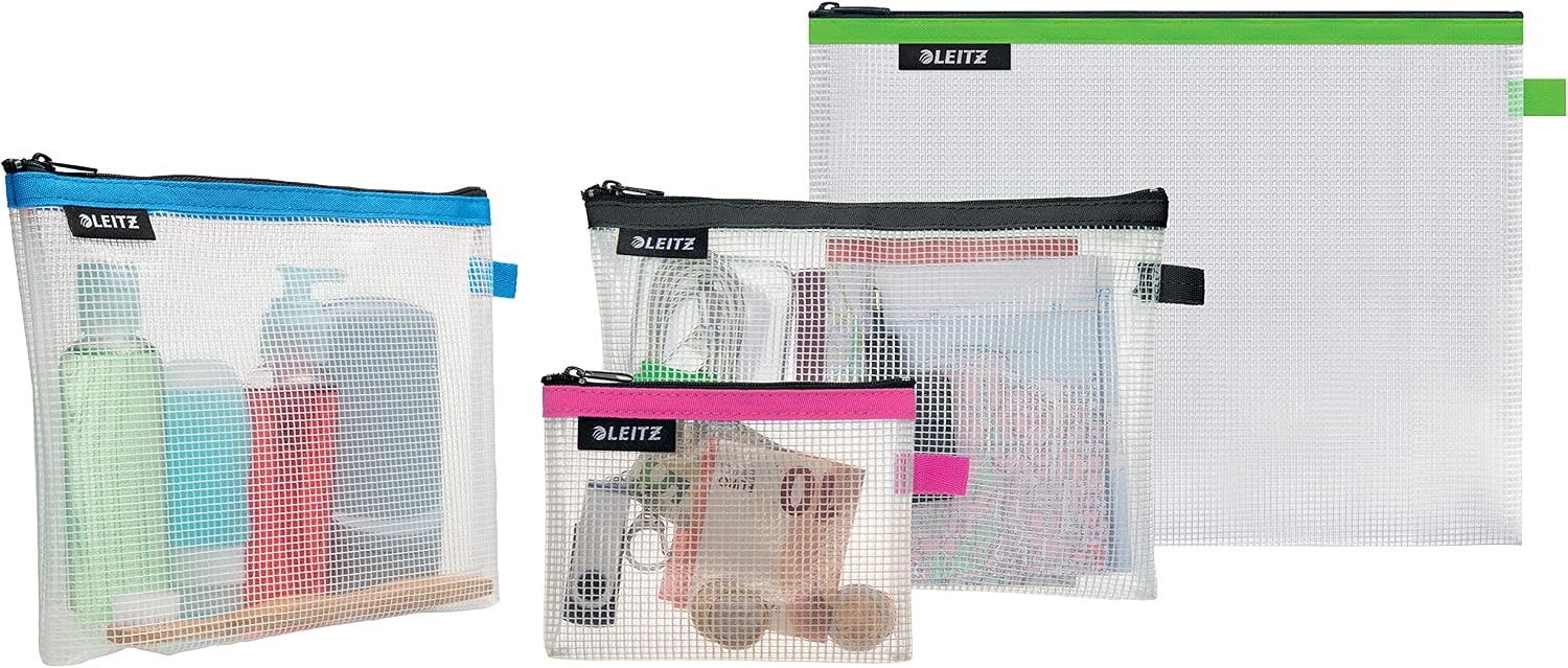 Detalle 2 de Leitz WOW Busta da Viaggio per Cosmetici, Nero – 24 x 17 x 3 cm, resistente all'acqua (40140095)