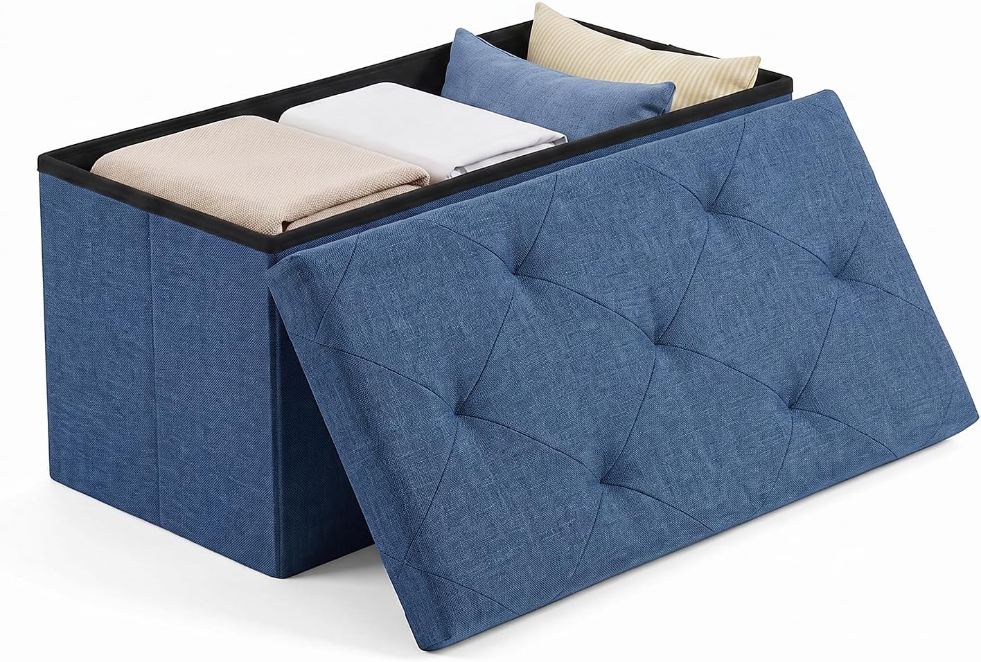 Detalle de OLIXIS Folding Storage Ottoman Bench, 30-Inch