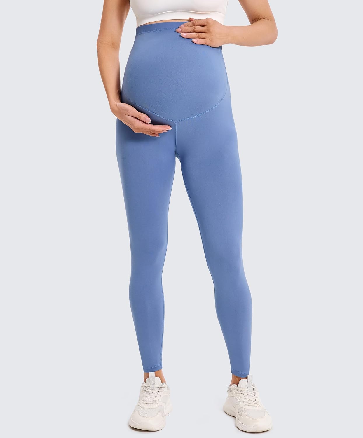 Detalle 2 de VALANDY Creamlush 2 Pack Over Bump Maternity Leggings with Adjustable Waist