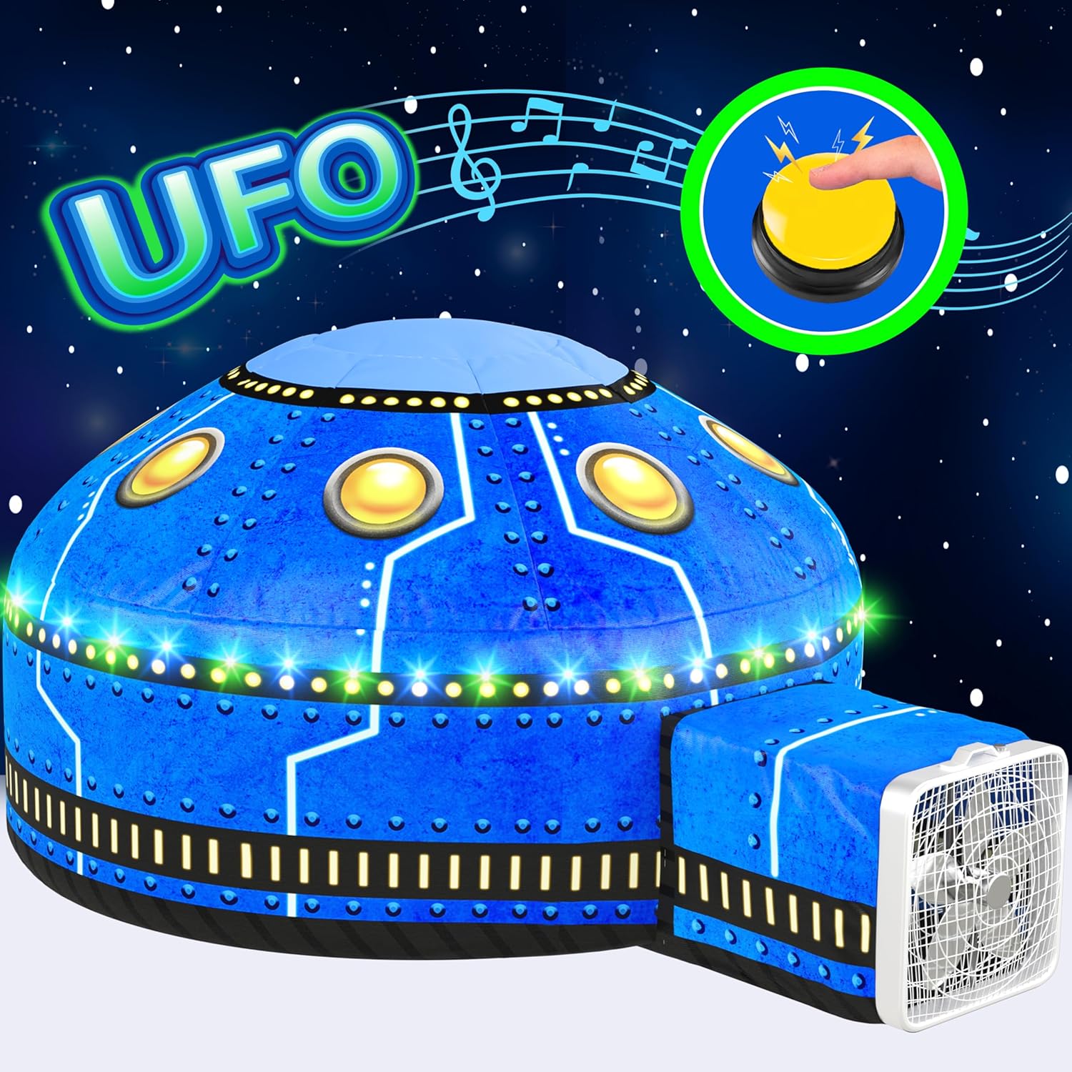 Winston & Olive Glowing UFO Aerodome with LED Lights & UFO Sound Button (Fan Not Included)