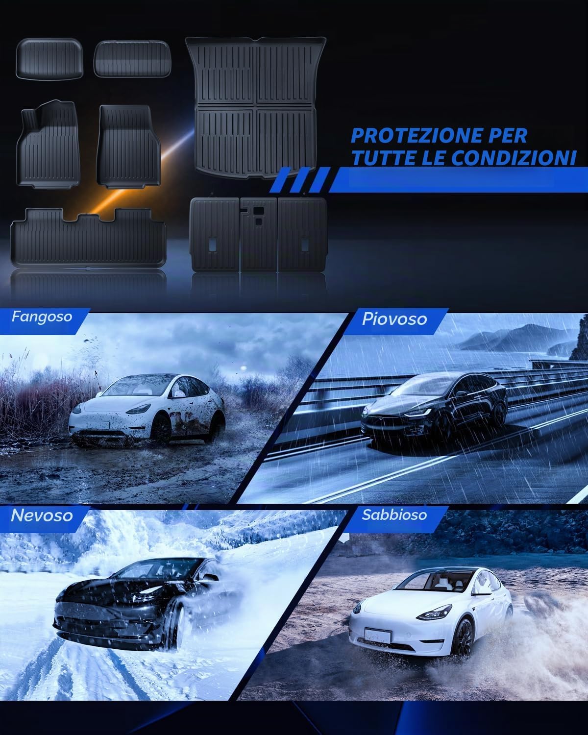 Thumbnail 4 de LANTU Tappetini 9 Pezzi Model Y 2025-26 Juniper