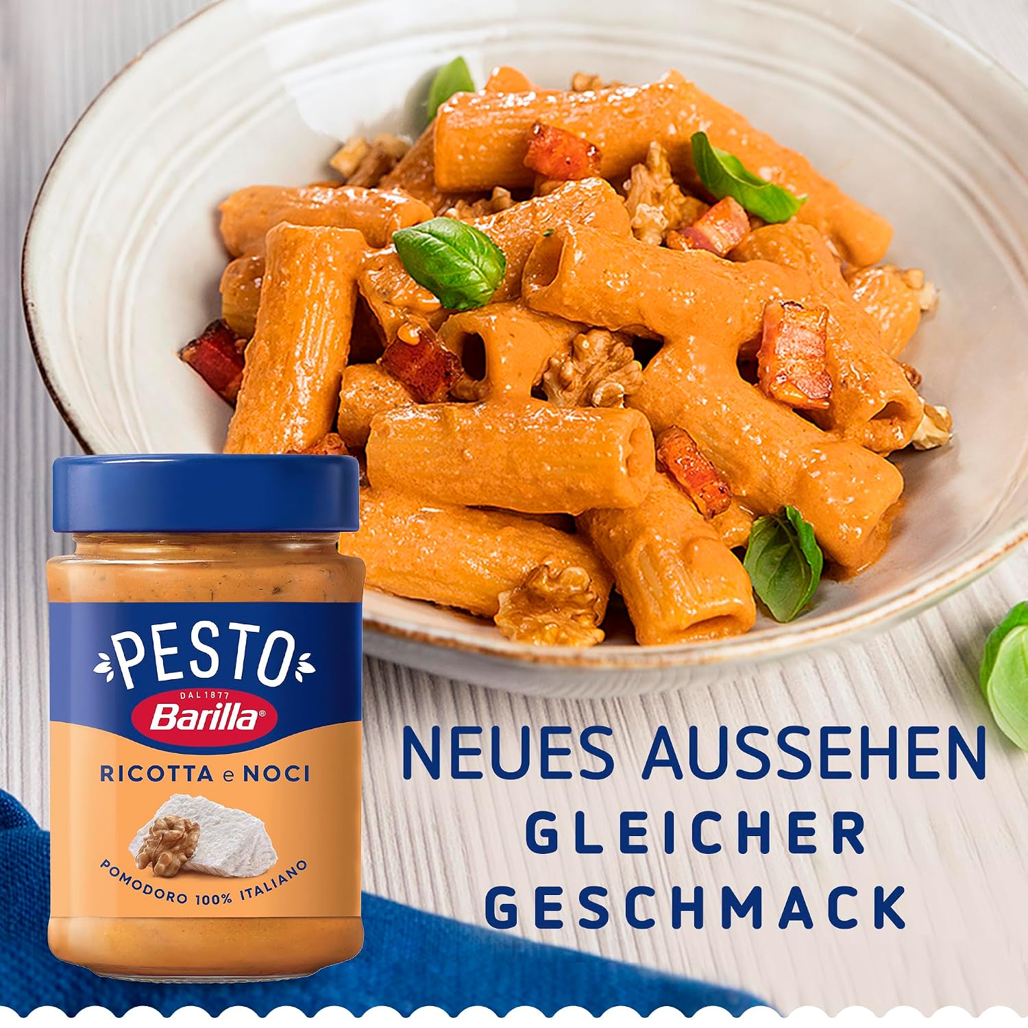 Detalle de Barilla Pesto Ricotta e Noci – Glutenfreies Pesto für Pasta, 190 g