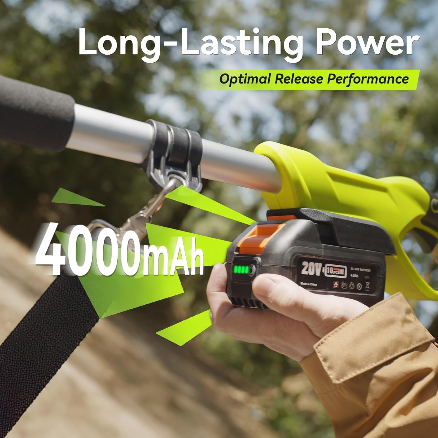 Thumbnail 5 de Supstable Motosega a batteria telescopica 8" con asta fino a 4,6 m e 2 batterie da 4000 mAh