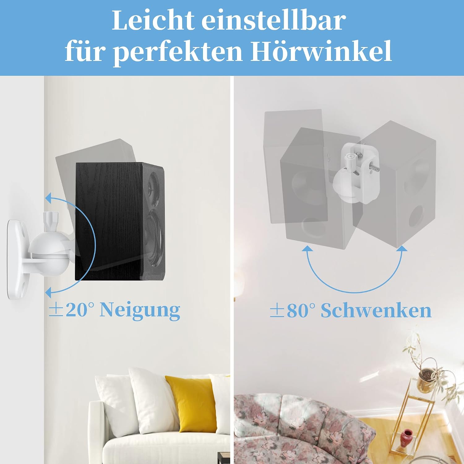 Thumbnail 3 de Cozycase 2er Lautsprecher Wandhalterung Weiß