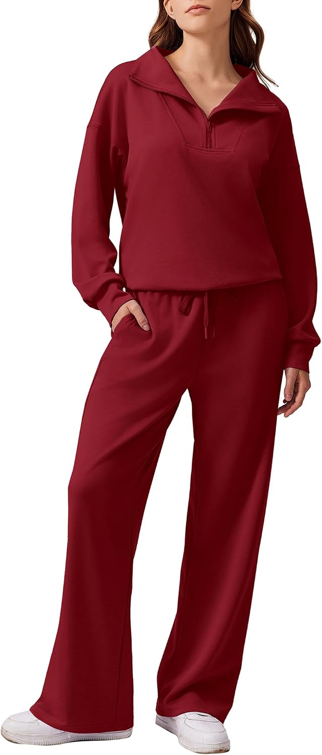 Detalle de PINSPARK pinspark tracksuit Women's Two-Piece Set, Oversized Sweatshirt & Wide-Leg Pants