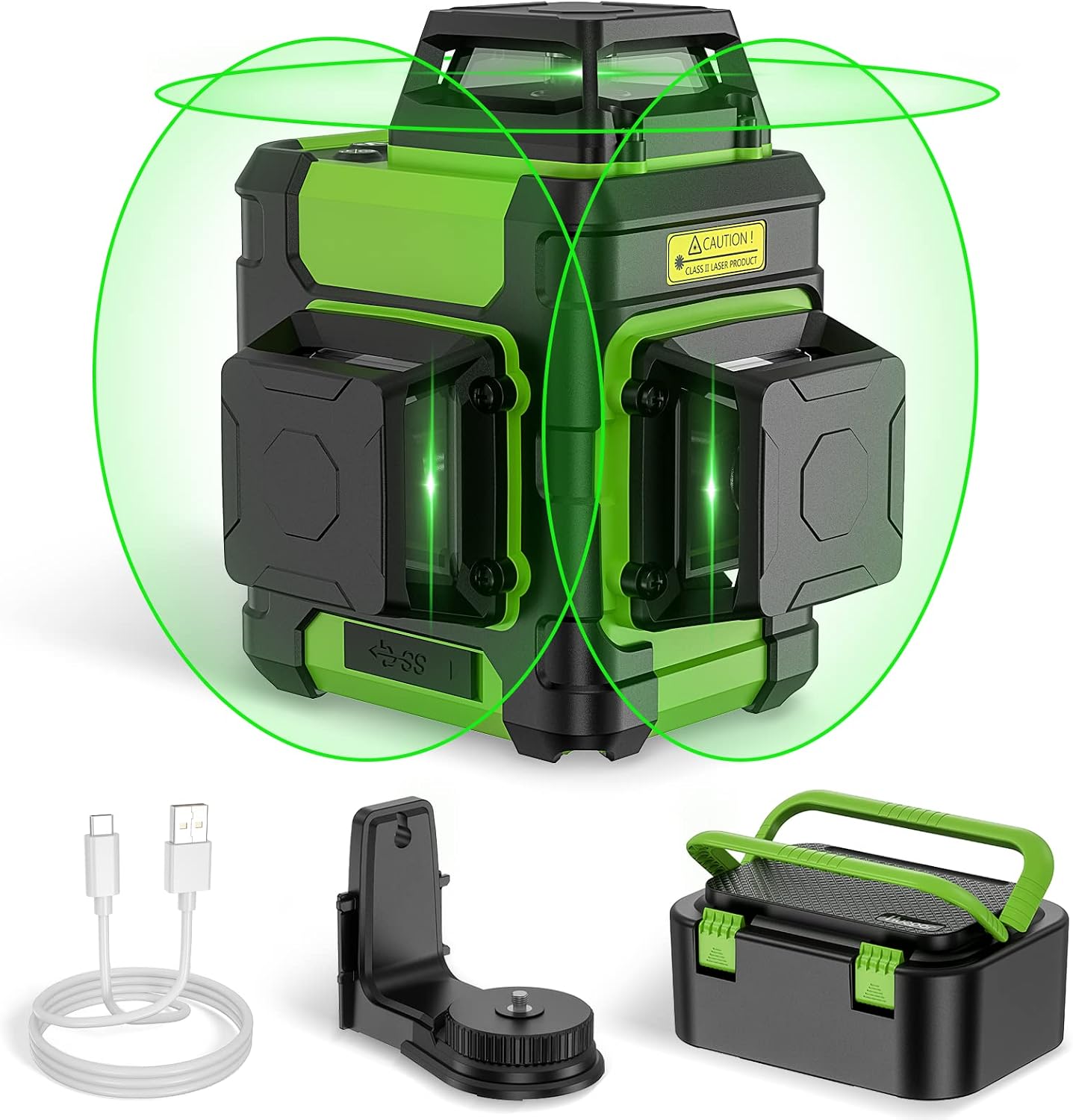 Detalle de Huepar HM03CG 3D Green Laser Level, 3 × 360° Lines, Rechargeable