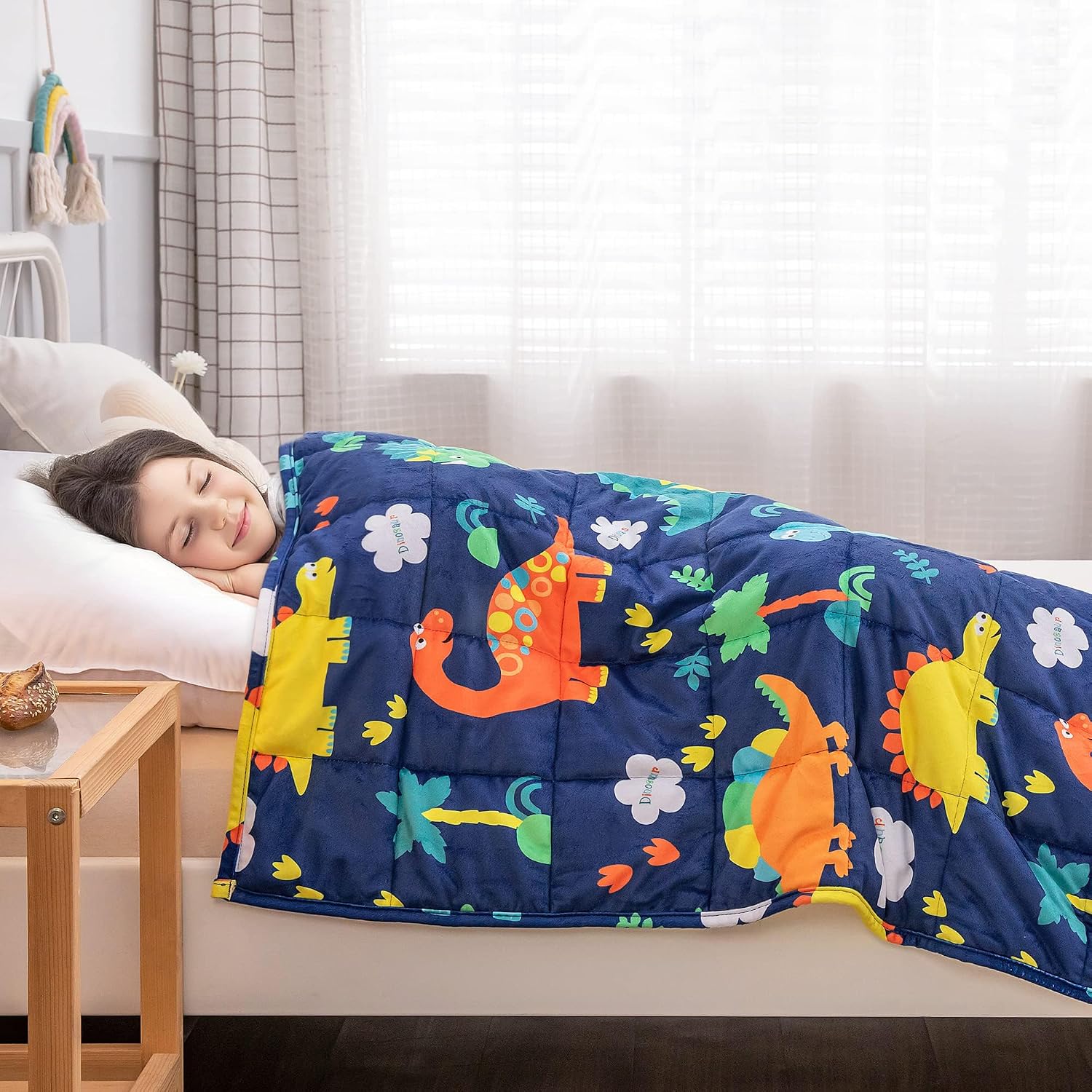 Thumbnail 6 de Insugar Minky Fleece Couverture Weighted Blanket, 7 lb Blue Dinosaur