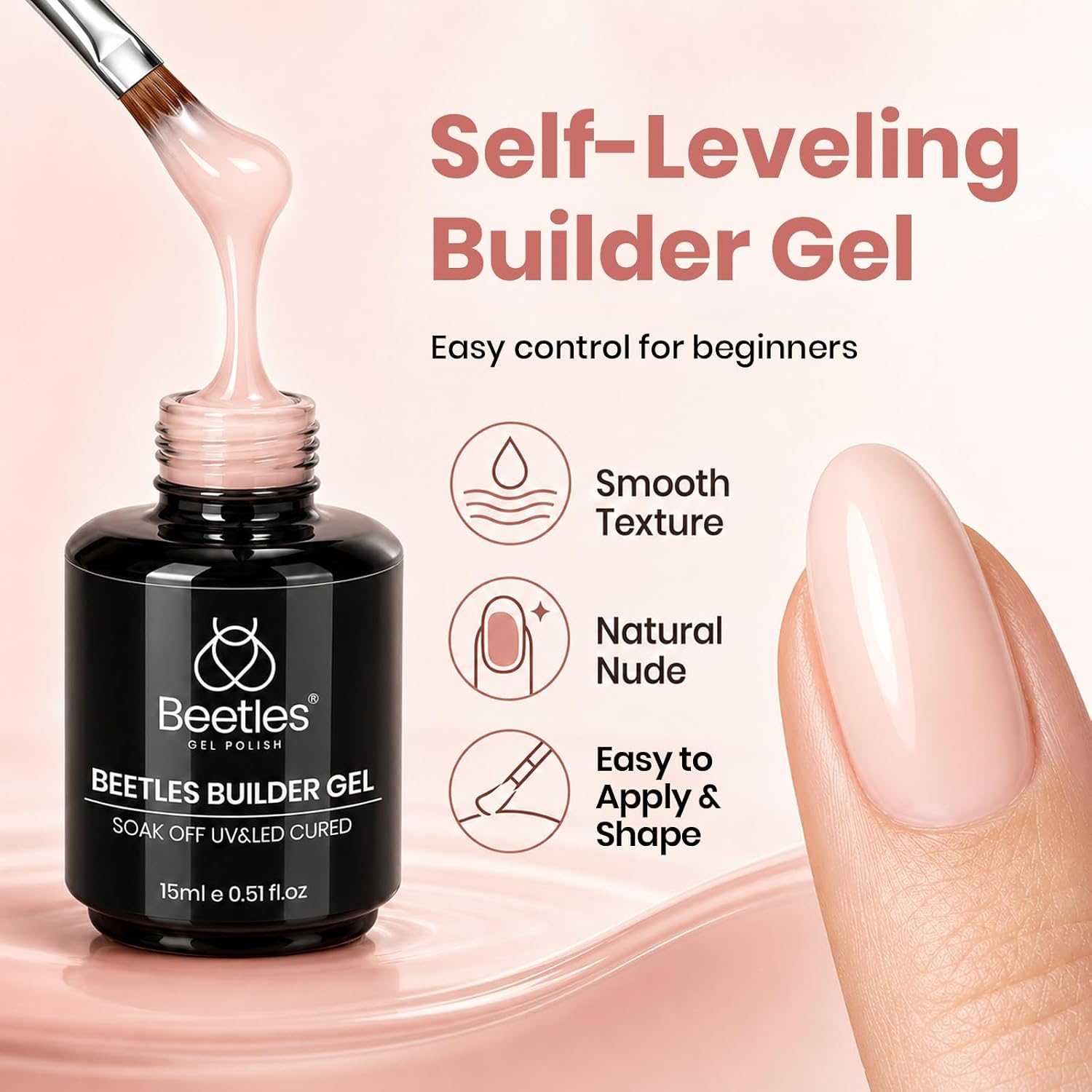 Thumbnail 4 de Beetles Builder Gel for Nails: 8-in-1 Natural Nude for Instant Apex & Strength