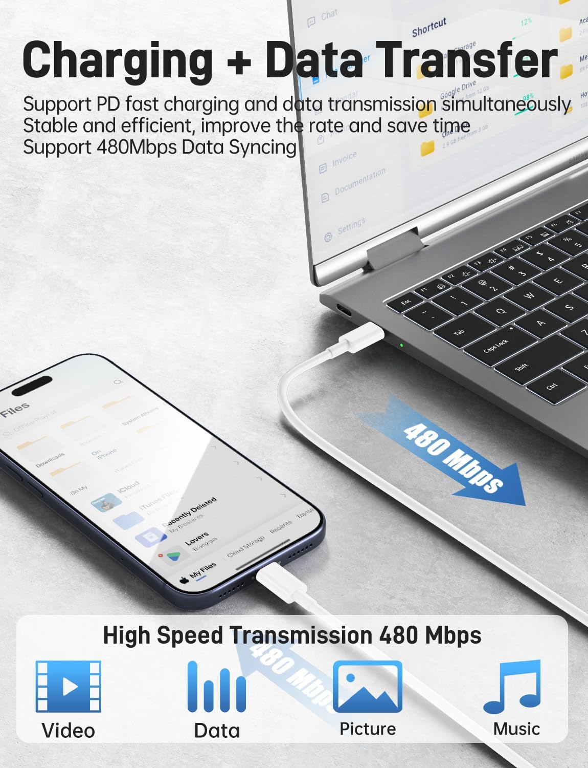 Thumbnail 4 de Citelect XHD-PD45W-2C 45W Dual USB-C Charger 2-Pack with 4 Cables