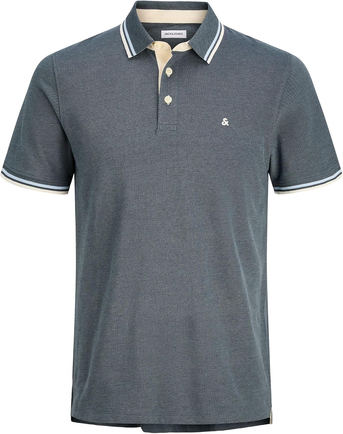 Detalle de Jack & Jones Herren Plus Size Einfarbiges Poloshirt JJepaulos Ss Noos Pls – normal geschnitten