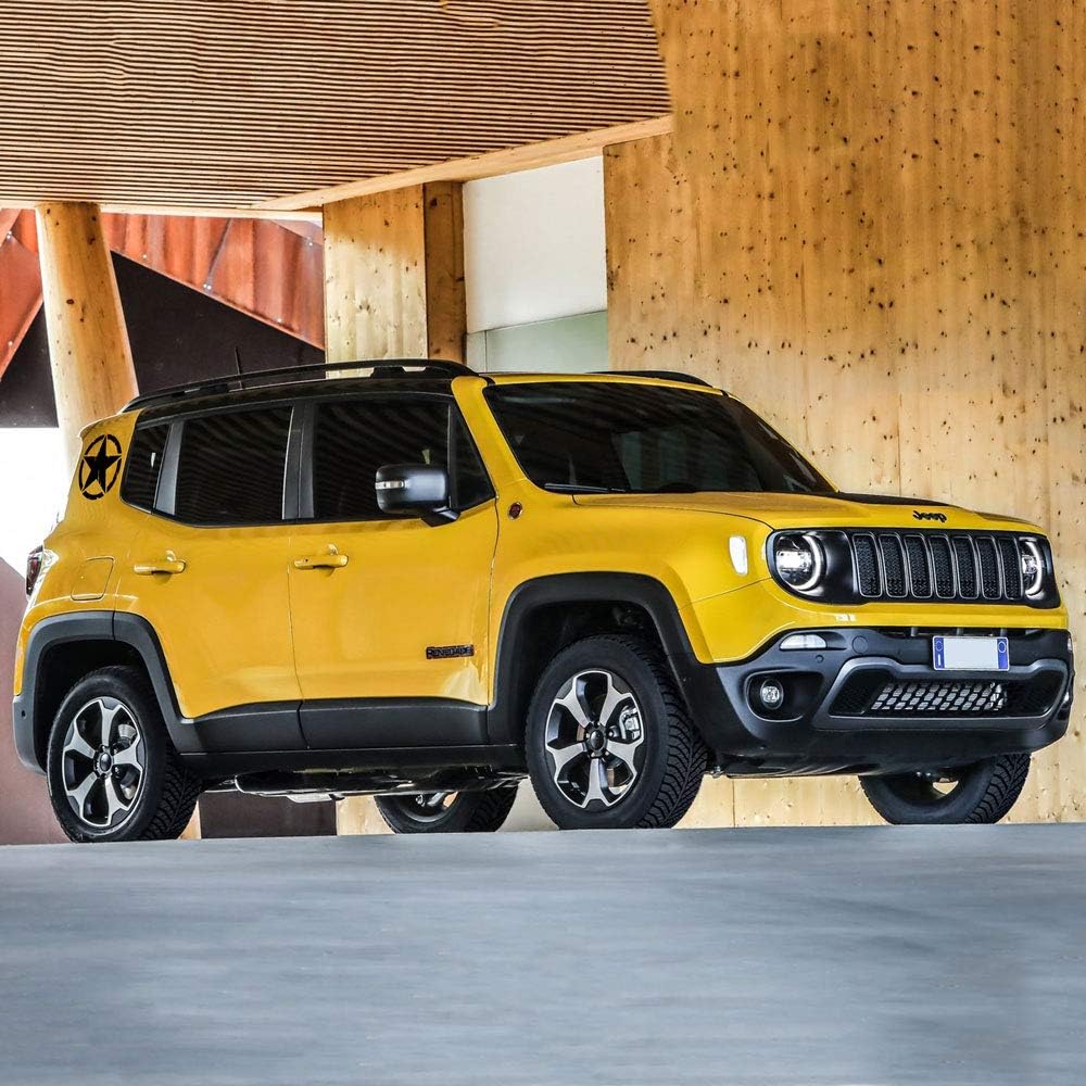 Detalle de Adesivi Stella Army 20 cm (2 pezzi) per Jeep Renegade – Nero Opaco