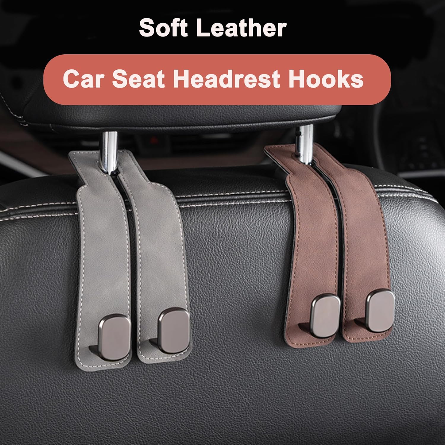 Thumbnail 2 de Amelity Car Headrest Hooks — 2 Pack Purse Hook for Car (Black)