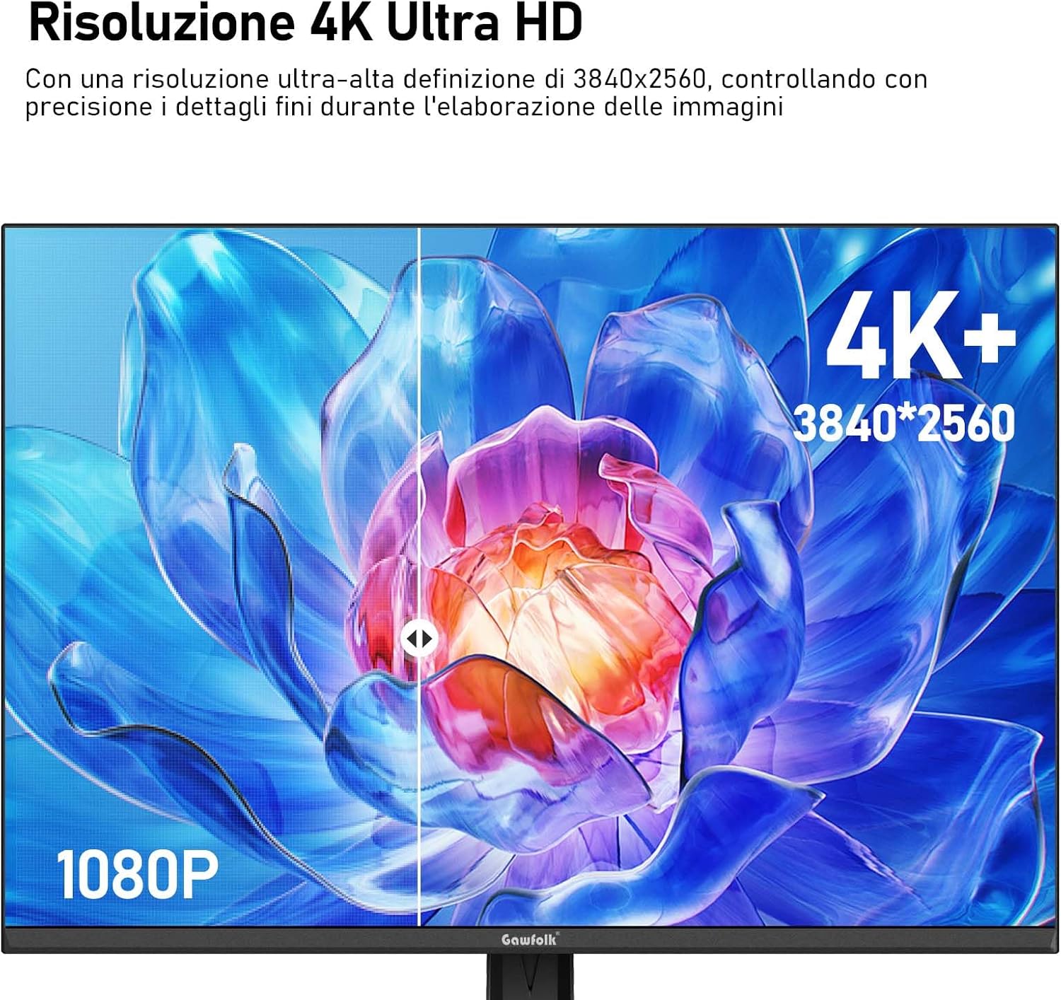 Detalle de Gawfolk Monitor 28" UHD 4K 3:2 IPS con altoparlanti integrati