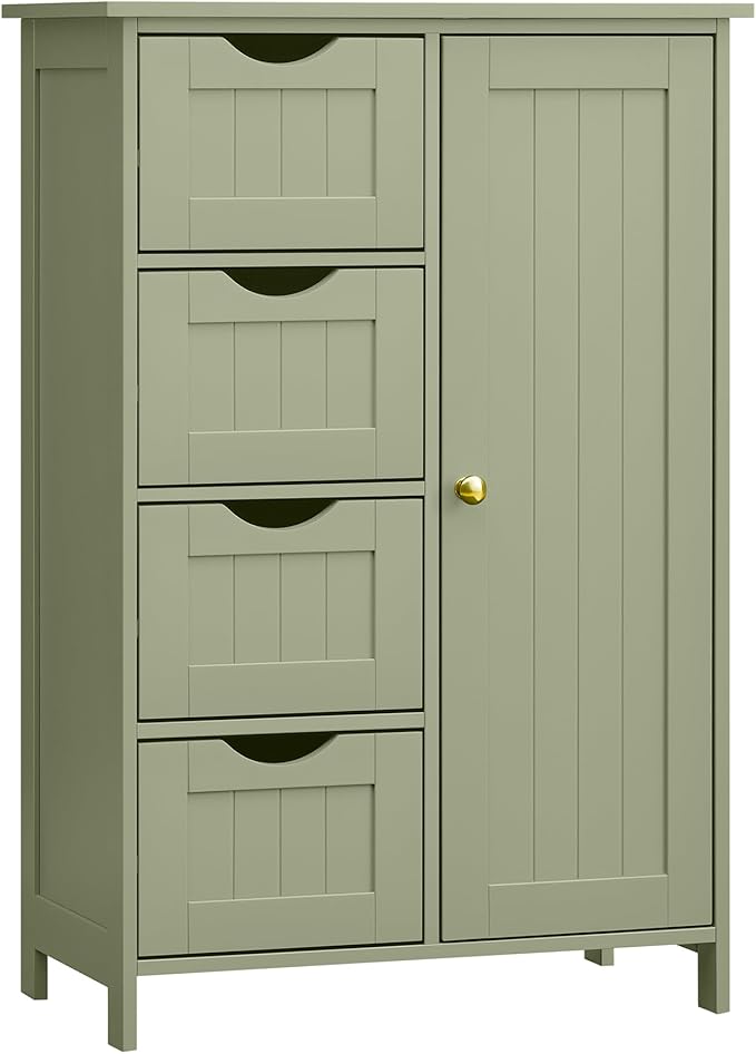Detalle de VASAGLE Armario de baño estrecho con 4 cajones 🌿 LHC041C02