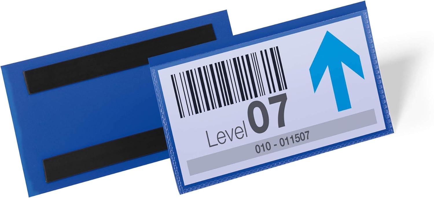 Thumbnail 1 de DURABLE Porte-étiquette magnétique 38x100 mm – Bleu foncé ( paquet de 50 )