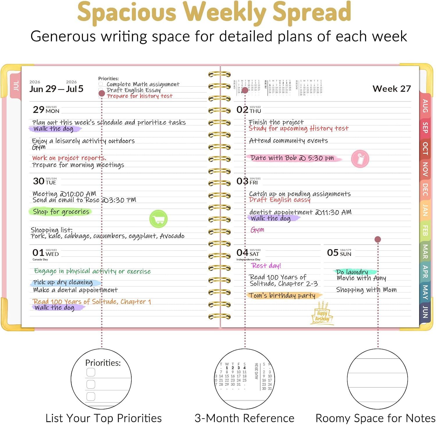 Detalle de Forvencer FCA0543 Academic Planner, 2026–2027 Weekly & Monthly, 8.5" x 11