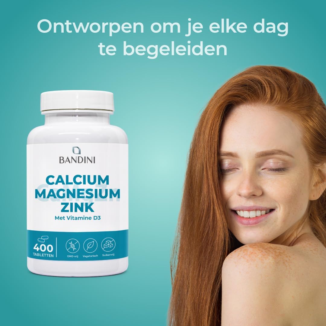 Detalle de BANDINI Calcium Magnesium Zink met vitamine D3 + K2 MK7, 400 tabletten