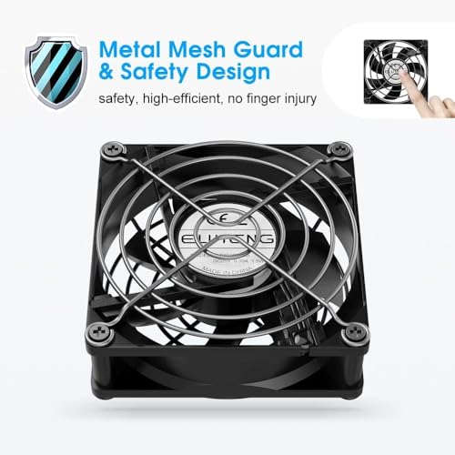 Thumbnail 2 de ELUTENG 80mm USB Fan 5V — Quiet, 3-Stage Adjustable Speed