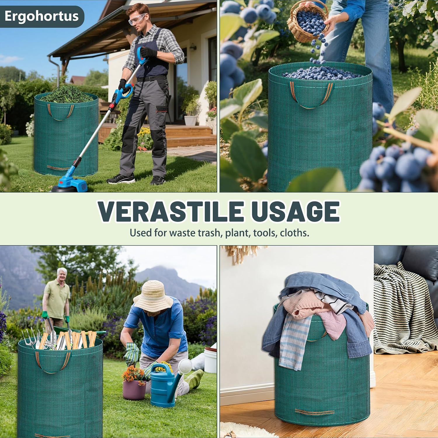 Thumbnail 2 de Ergohortus Garden Waste Bags Heavy Duty — 2 × 500L