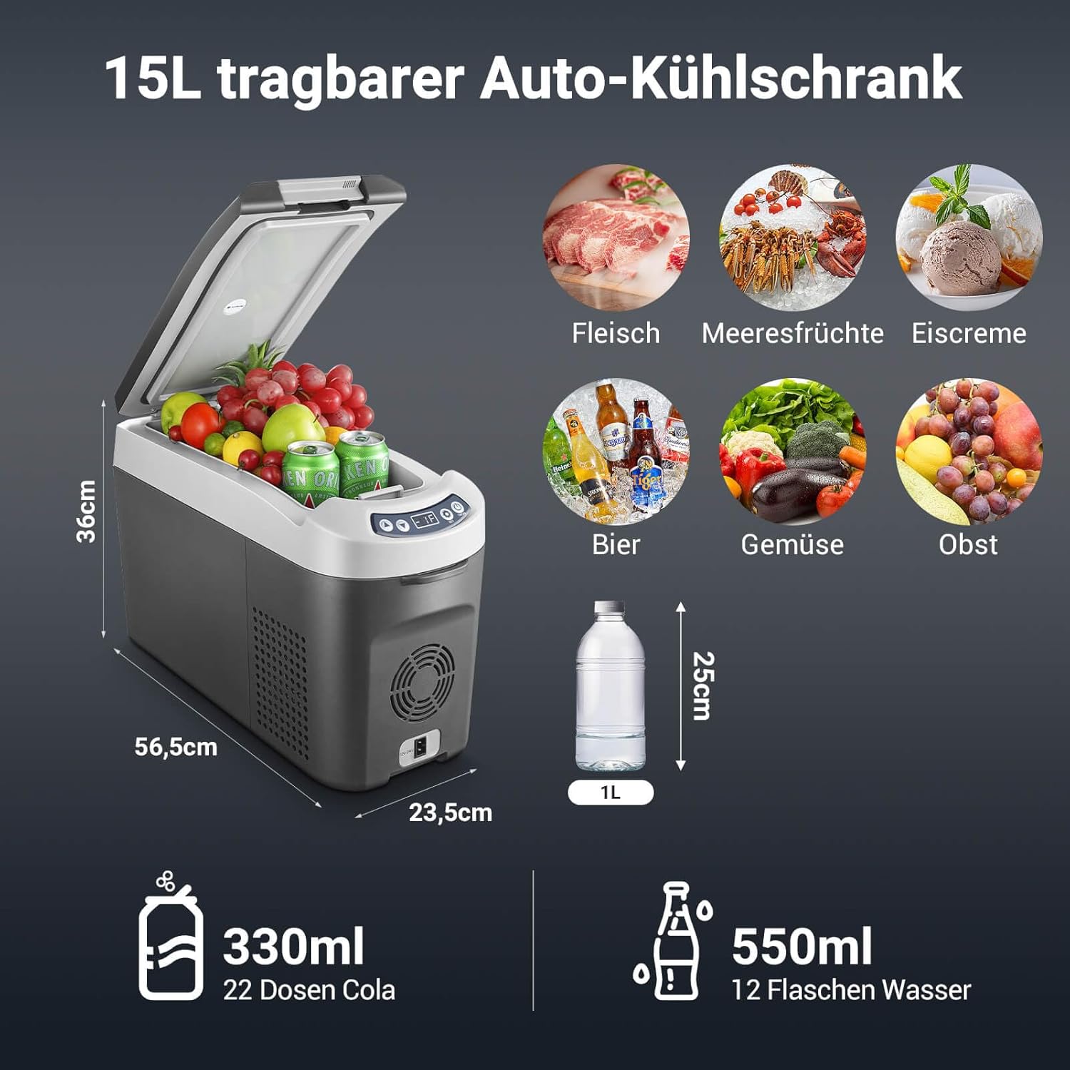 Detalle 2 de AAOBOSI Kompressor Kühlbox 15 Liter