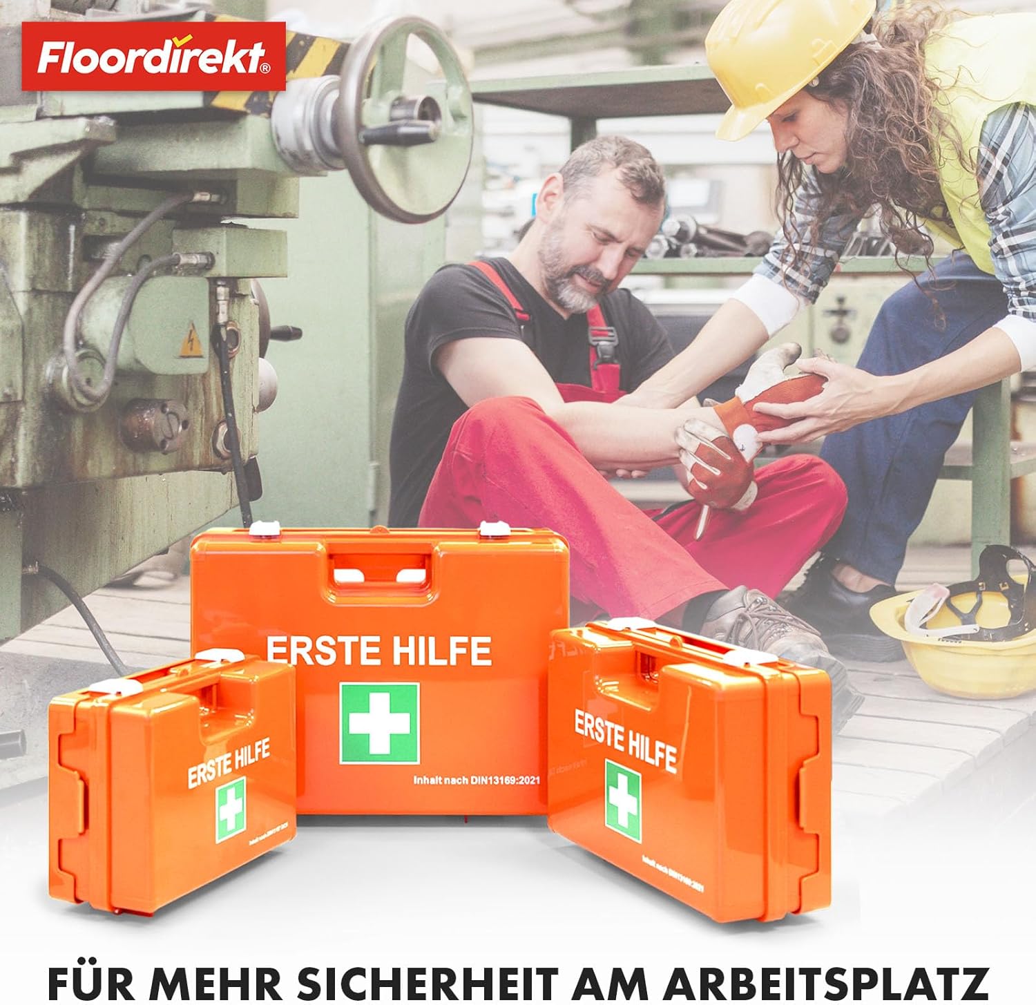 Thumbnail 5 de KARAT Mittlerer Erste-Hilfe-Kasten nach DIN 13169:2021 (bis 100 Personen), gefüllt inkl. Wandhalterung