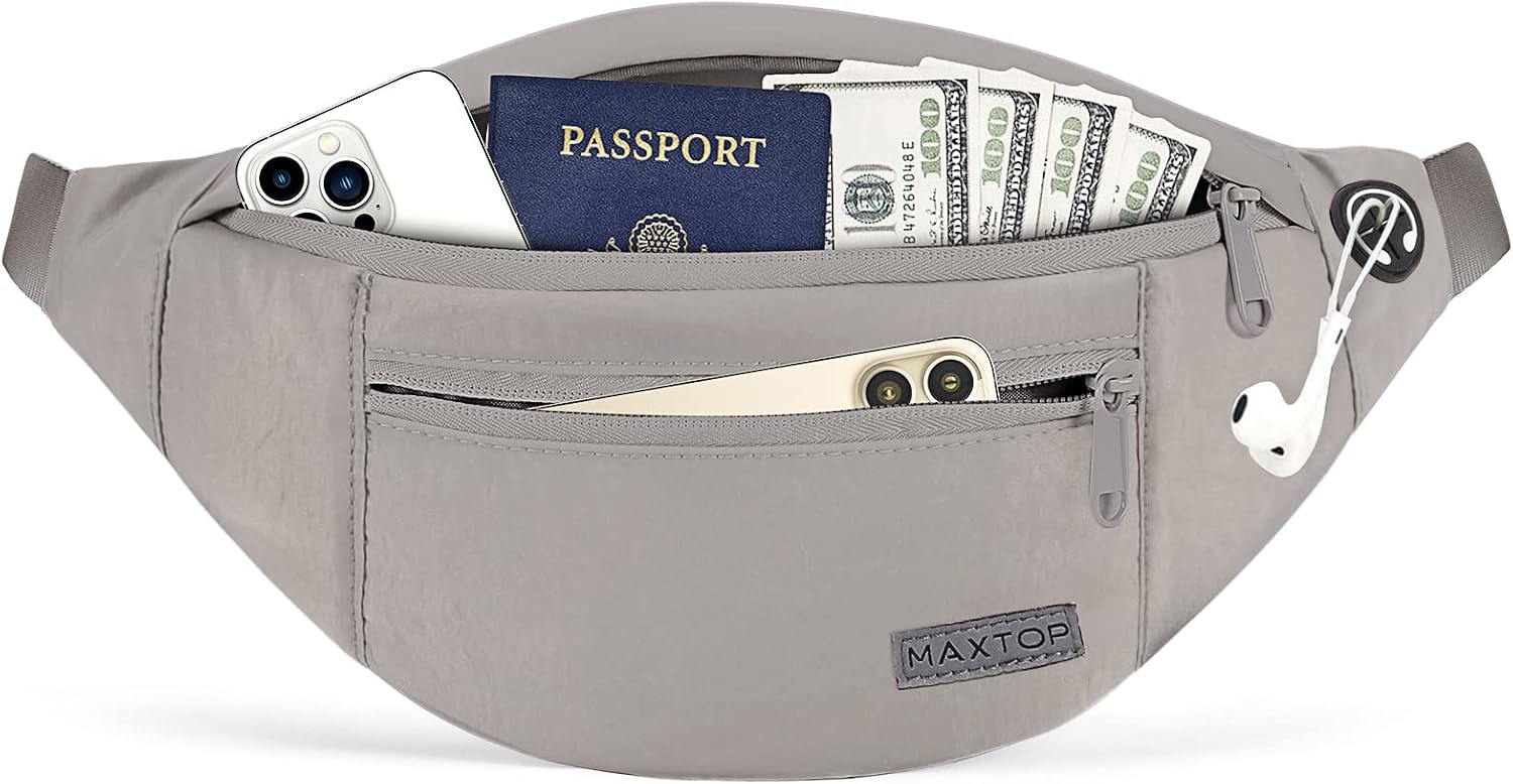 Thumbnail 6 de MAXTOP Large Crossbody Belt Bag with Four Zippered Pockets, Checkered Design
