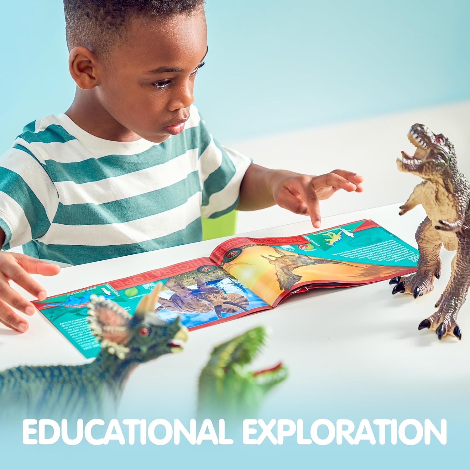 Thumbnail 3 de JOYIN Big Dinosaur Toys for Toddlers (6-Piece Soft Dinosaur Figures + Educational Book)