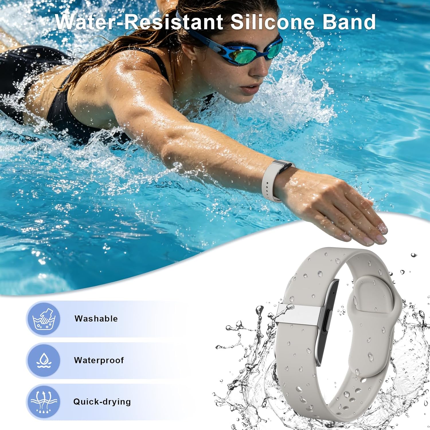 Detalle de Silicone Replacement Strap for Hume Band – Lightweight, Waterproof & Sweatproof