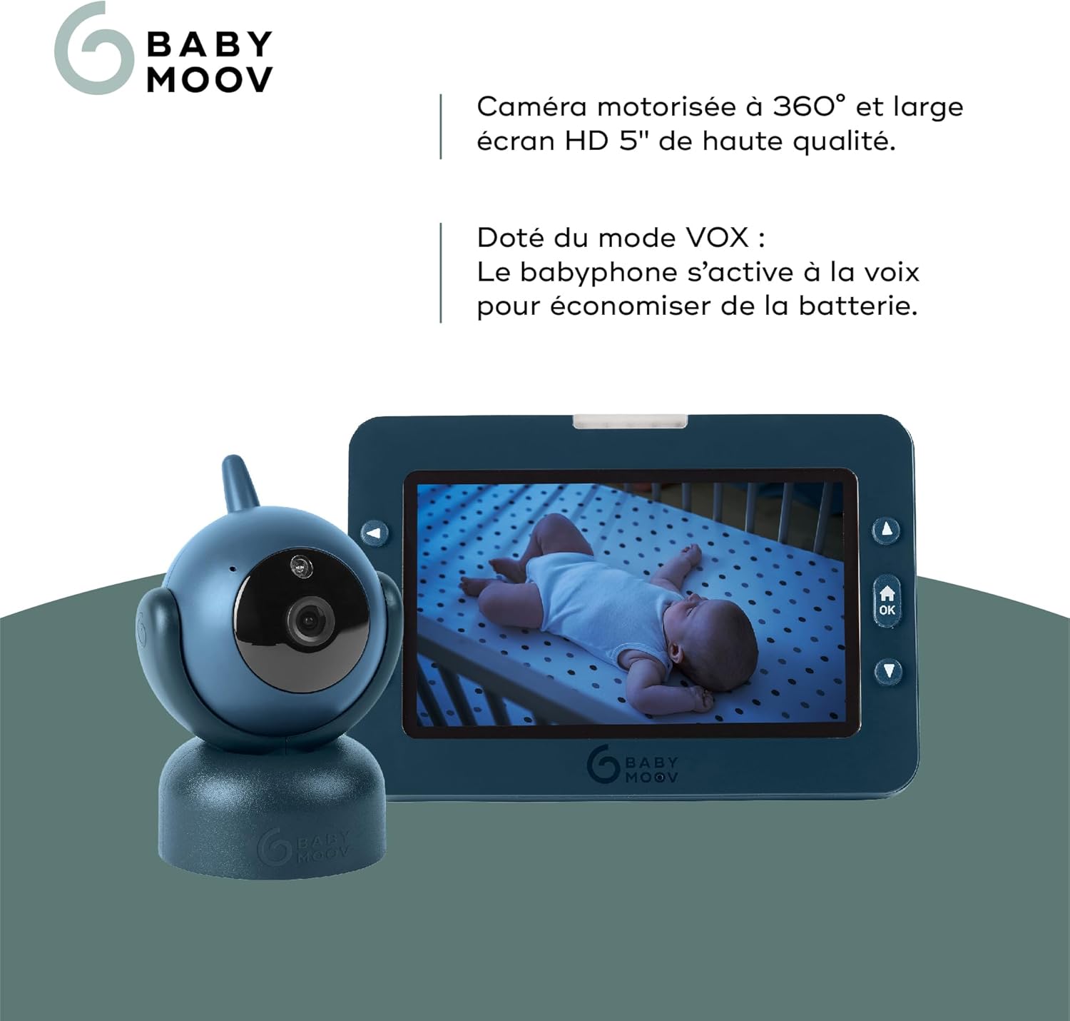 Thumbnail 2 de Babymoov Babyphone Caméra YOO Master (+) – Grand écran HD 5’’ et caméra motorisée 360°