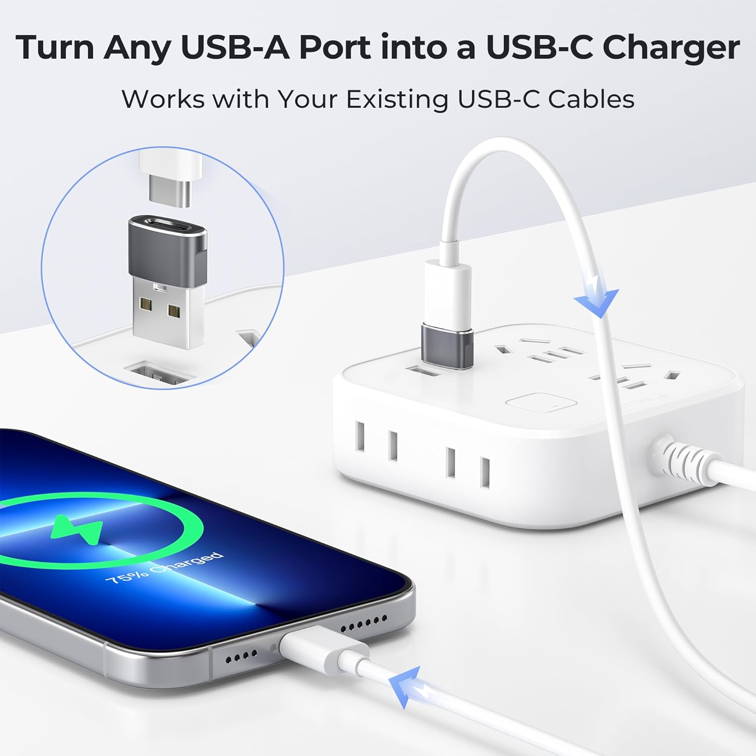 Detalle 2 de Basesailor USB‑auf‑USB‑C Adapter 3er-Pack für iPhone und iPad