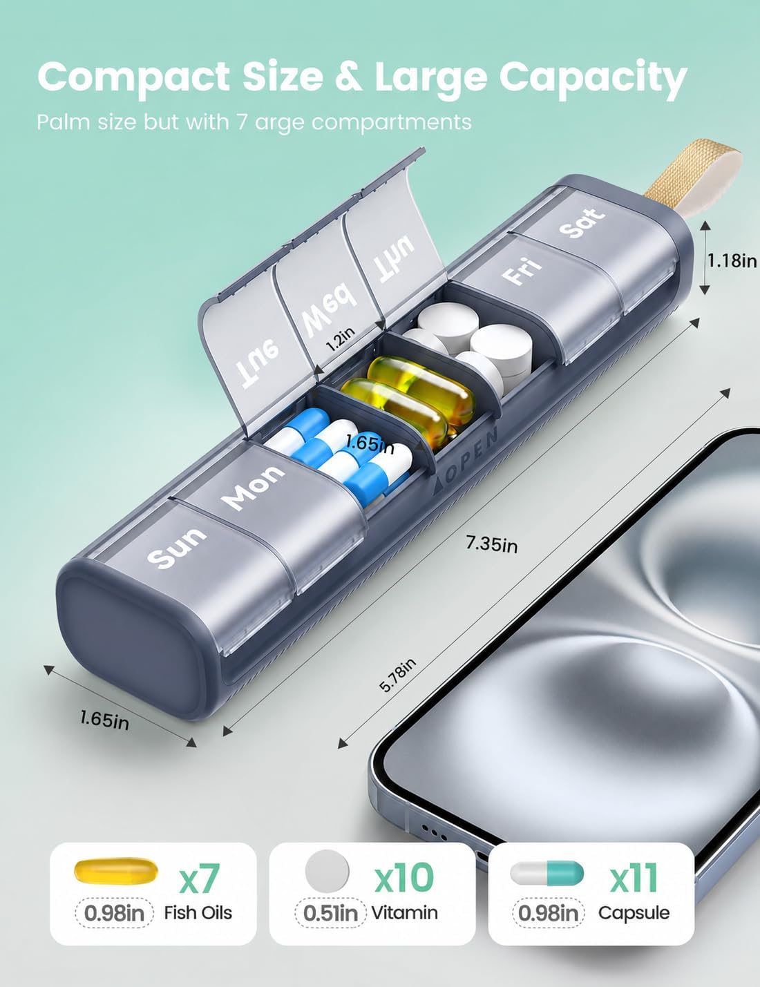 Detalle 2 de Ideerfit Pill Organizer, 7-Day