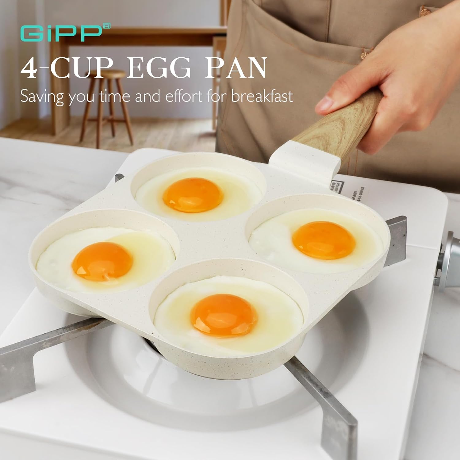Detalle de GiPP G1-U-Ski-34-BE – patelnia do omletów z 4 komorami, nieprzywierająca