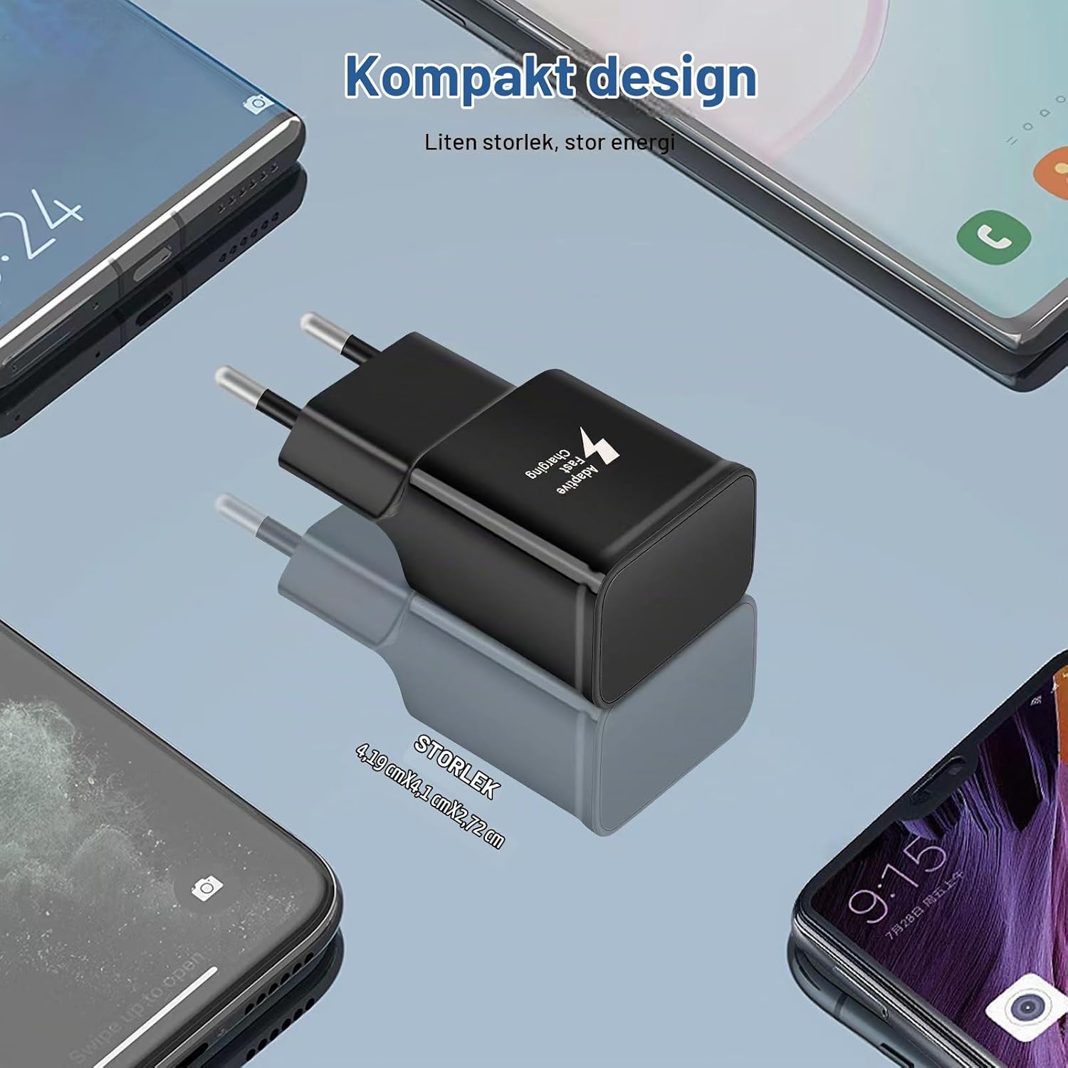 Detalle 1 de Mijun USB-laddare 2-pack med 15 W och 1,5 m USB-C-kablar