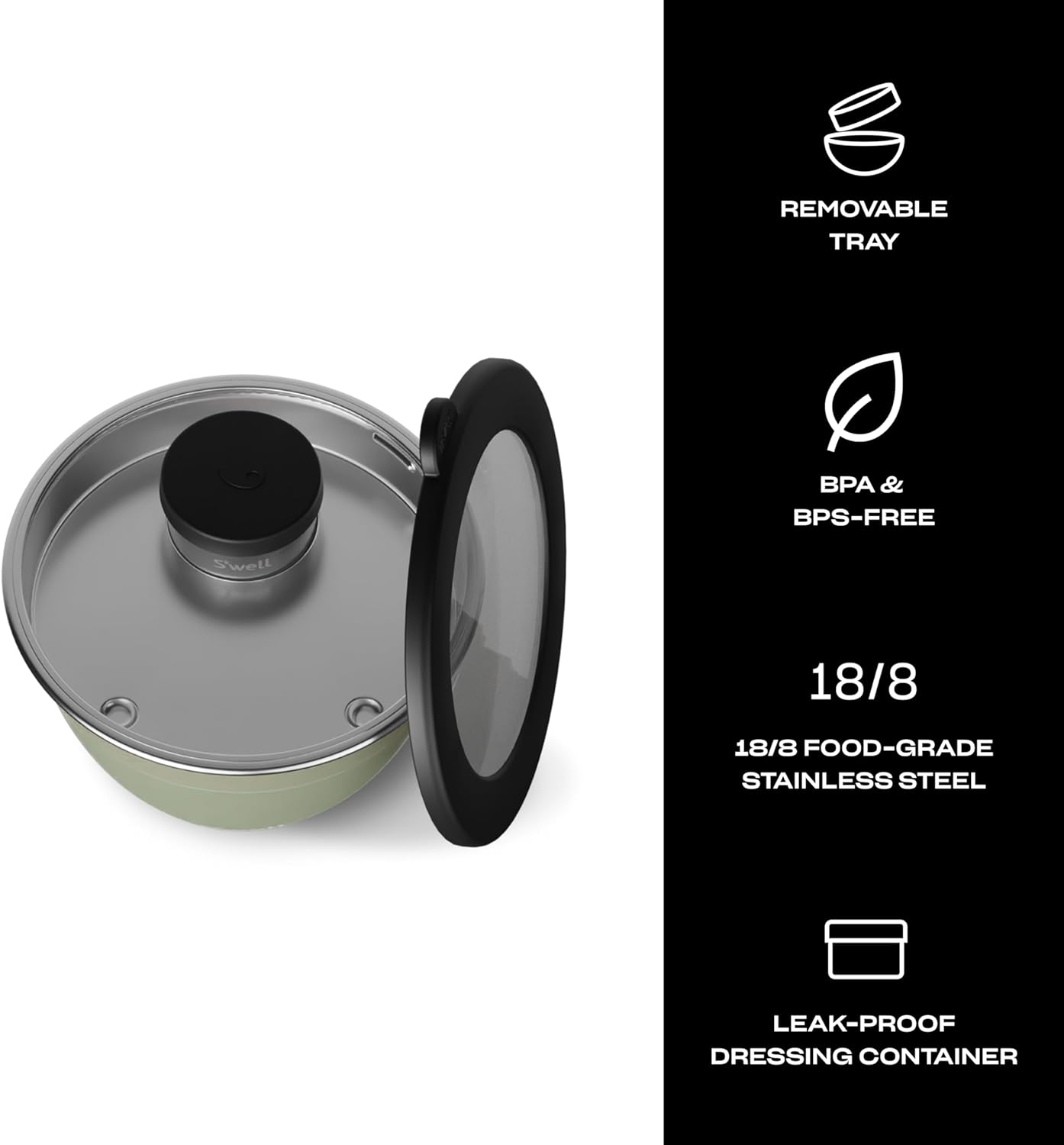 Thumbnail 2 de S'well 64oz Stainless Steel Salad Bowl Kit in Mountain Sage