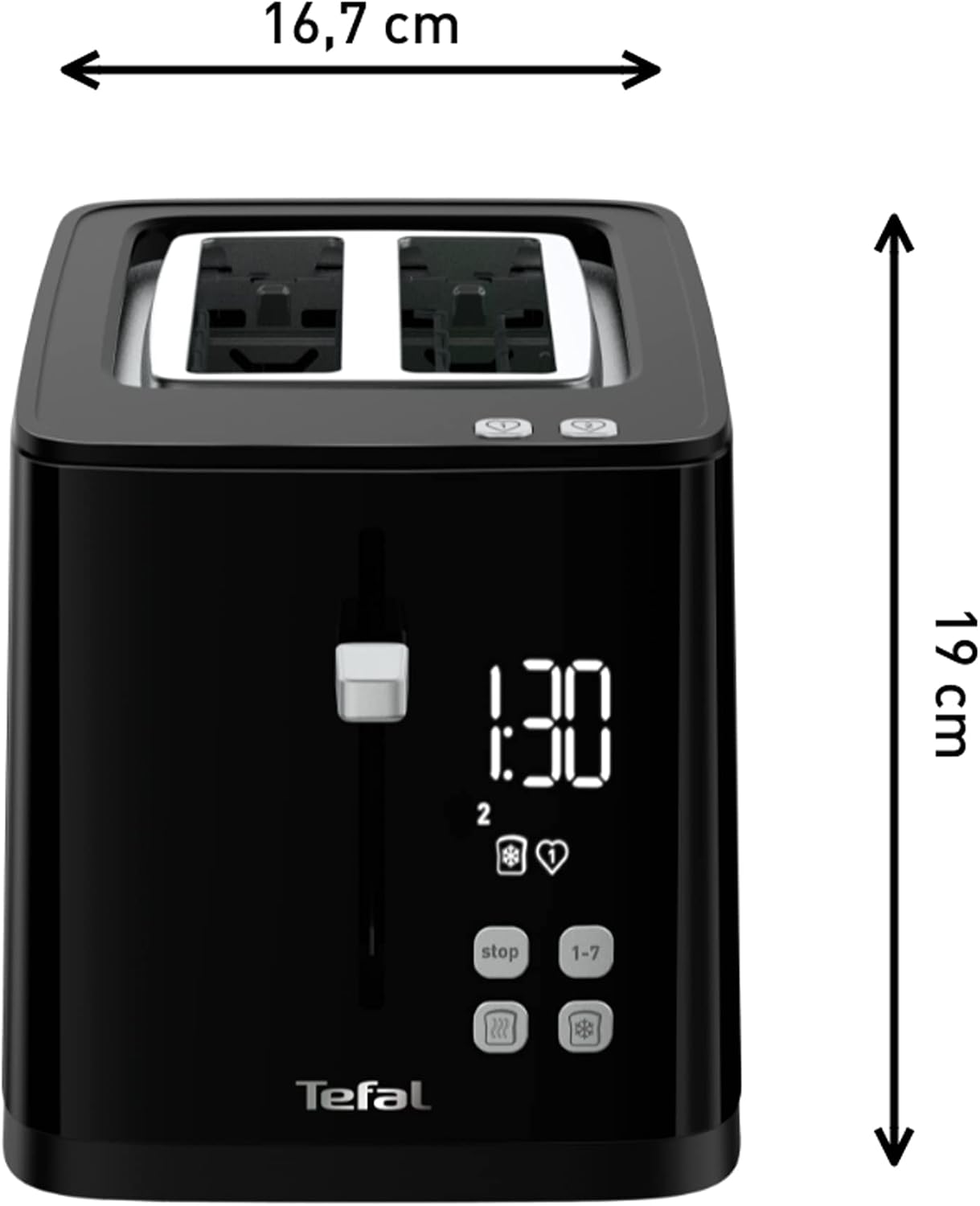 Detalle 2 de Tefal TT640810 Smart’N Light broodrooster met digitaal display en 7 bruiningsstanden