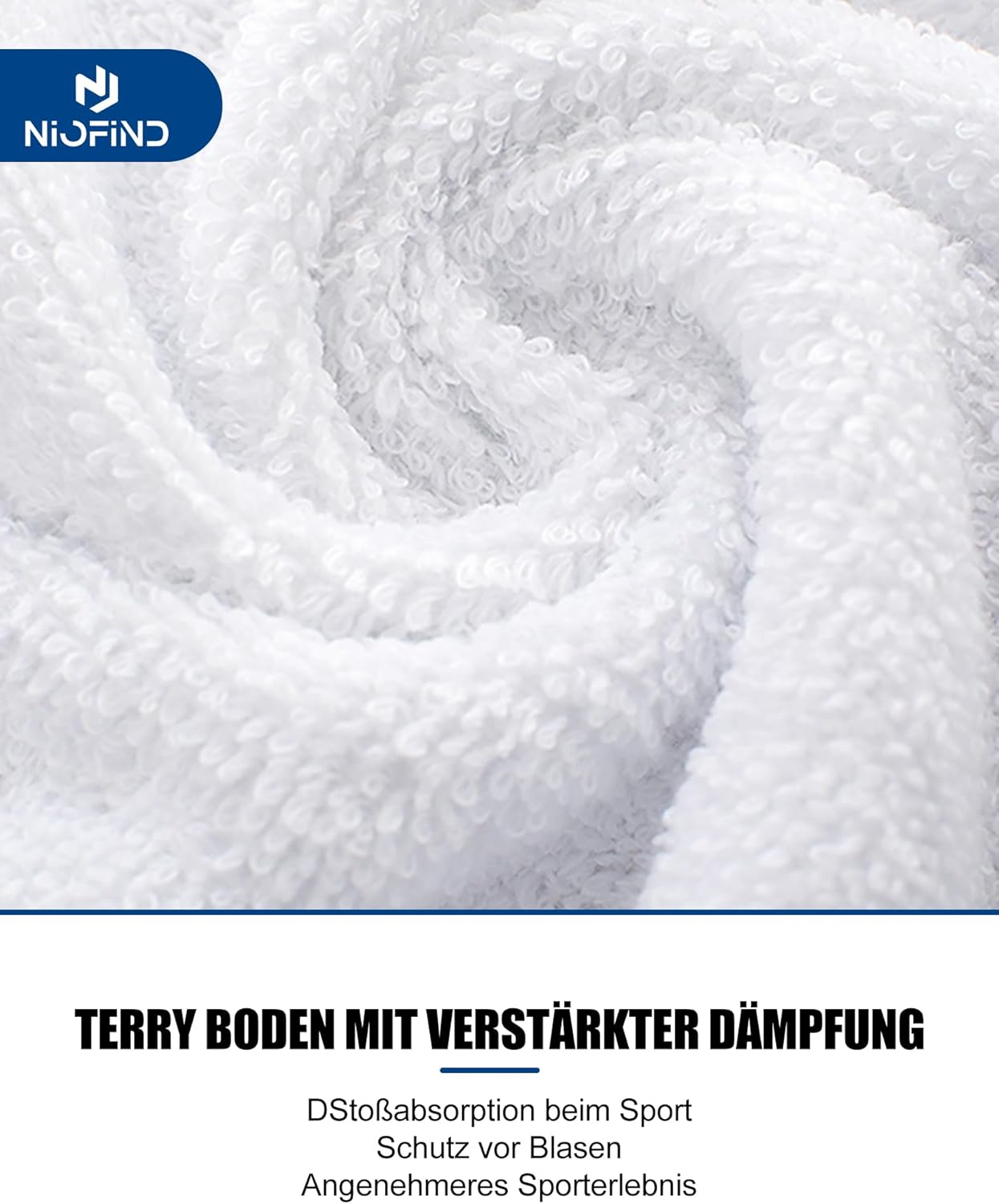 Thumbnail 5 de Niofind Sneaker Socken – Quarter Socken aus Baumwolle, atmungsaktiv, gepolstert, für Fitness, Radfahren und Arbeit